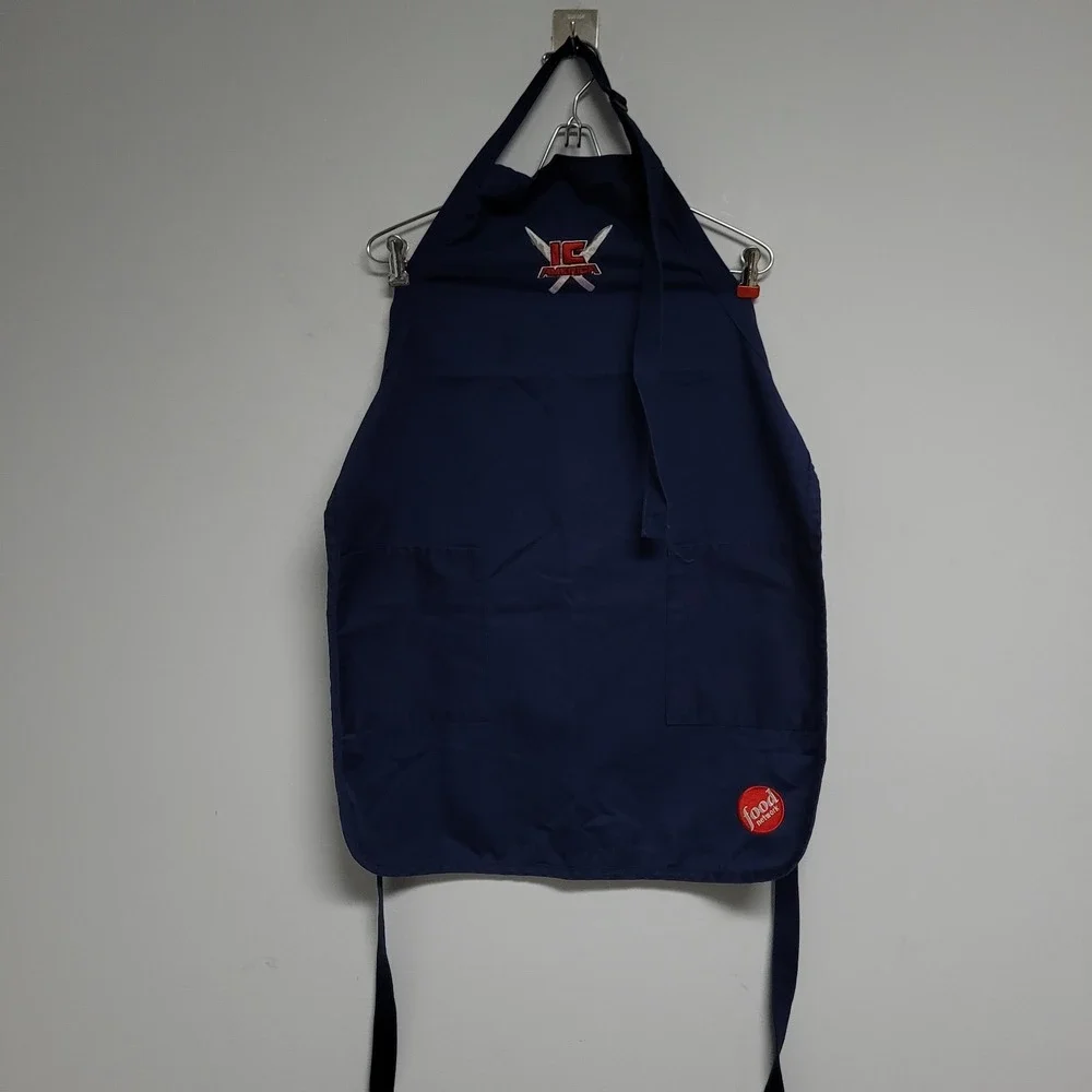 Food Network Iron Chef America Apron Navy Blue Embroidered Logo Promo Item